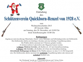 Ausschreibung: Weihnachtsschießen 2015 - ZF-Gewehr 100m